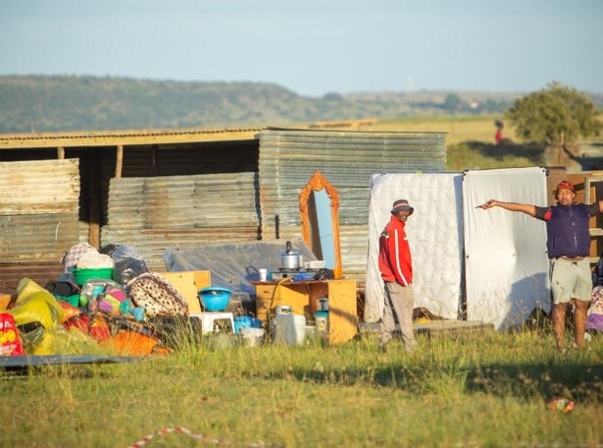 Land grabbers erected shacks in Lourierpark last year. Picture: Ofm