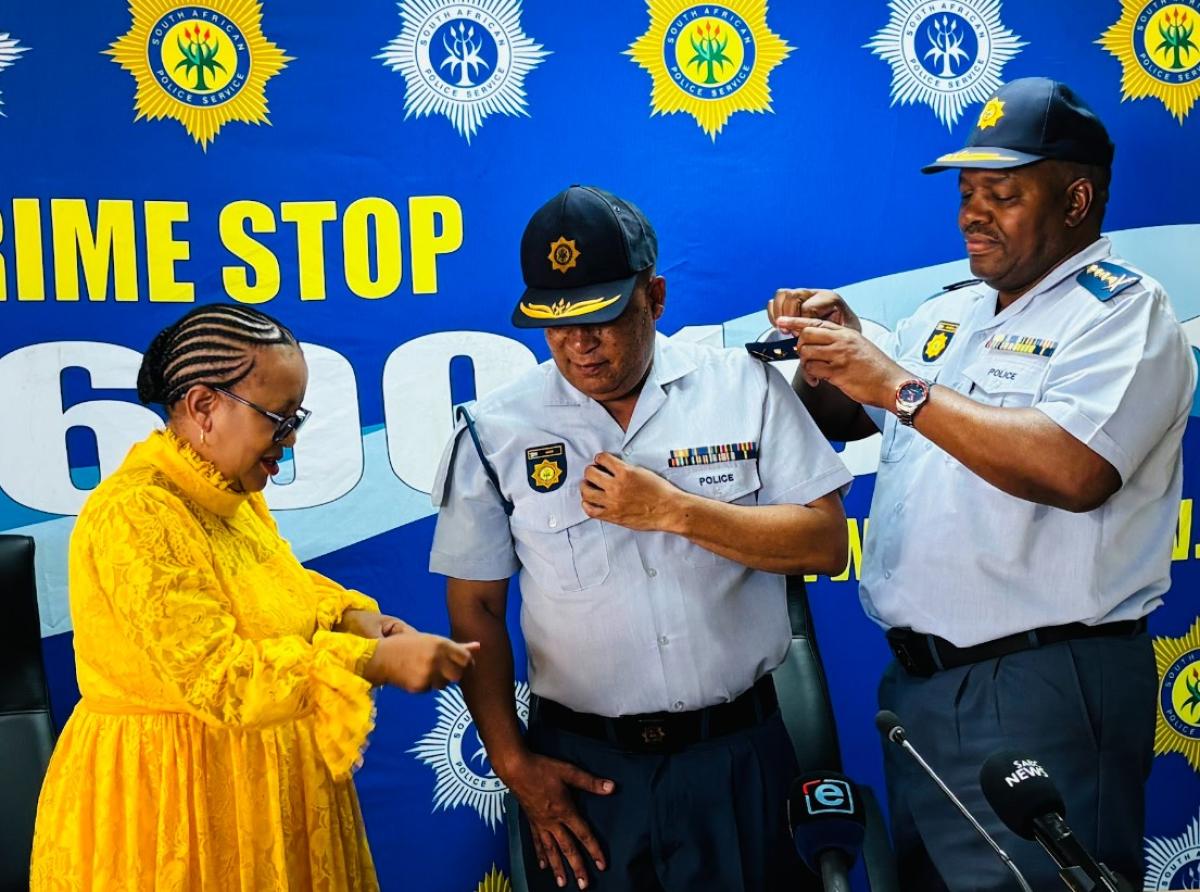 Former Free State Deputy Provincial Commissioner, Thabang Lesia takes the helm as Provincial Commissioner. Picture: Bernell Simons