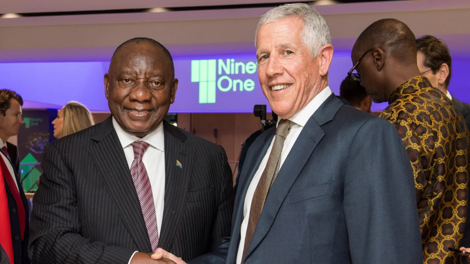 President Cyril Ramaphosa and Ninety One CEO Hendrik du Toit